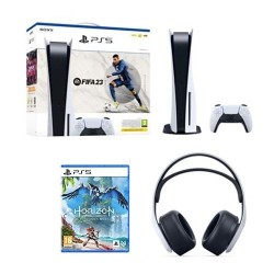 Pack PS5 & Fifa 23, Horizon Forbidden West, Casque Sony Pulse 3D - Console de jeux Playstation 5 (Standard)